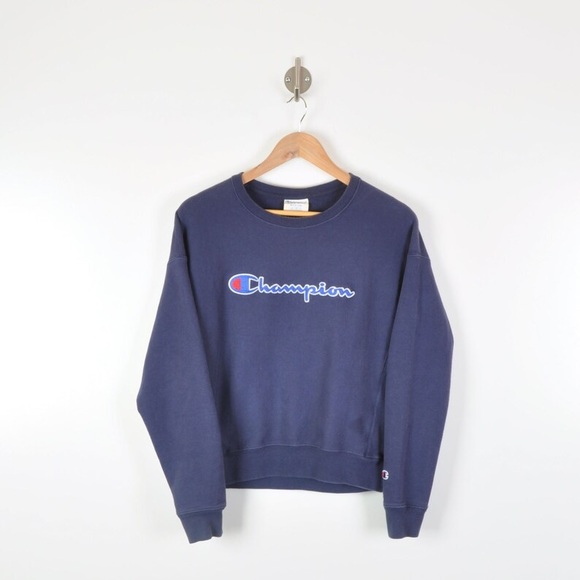 Jackets & Blazers - Vintage Champion Reverse Weave Sweater Navy Ladies